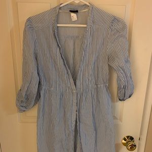 Pinstripe Button Up Tunic